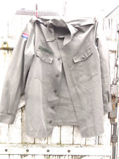 ??  ANCIENNE CHEMISE VESTE GRISE MILITAIRE VÊTEMENT UNIFORME SOLDAT DRAPEAU