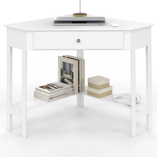 Bureau angle remi blanc - bureau,