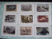 Lot de 9 cartes postales neuves Scènes de guerre Reproductions - Éditions Atlas