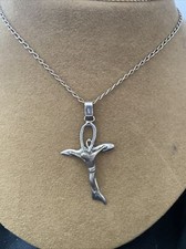 Collier Pendentif Croix Jesus En Argent 925 Réf I95