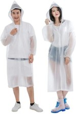  2-Pack Reusable Unisex Adult Raincoat Hooded with Sleeves No Odor Breathable 