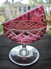 Ancien verre à dégustation cognac armagnac verre taillé bicolore