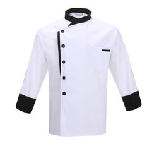 Unisexe Veste de Cuisinier Professionnel Blouse de Cuisine Manches Longues av...