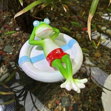 Figurine de grenouille flottante décorative pour piscine, pour jardin, 14 x