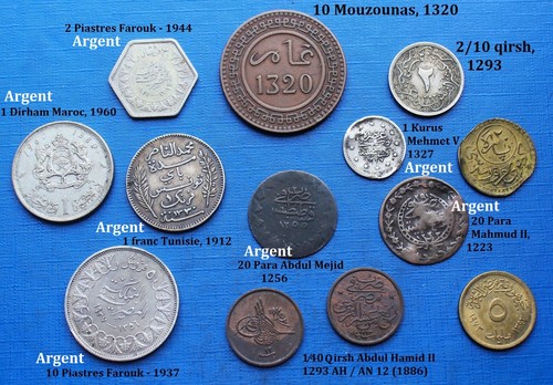 Lot monnaies maroc tunisie - maroc,,