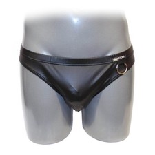 String slip en cuir PU avec anneau (L)