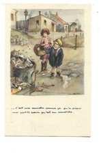 ILLUSTRATION POULBOT - C EST UNE MOUCHE COMME CA QUI A PIQUE MA PETITE SOEUR...