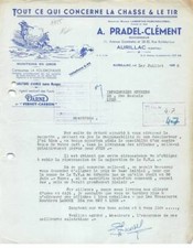 Facture.AM20531.Aurillac.1955.A Pradel Clément.Chasse.Tir.Munitions.Cartouche