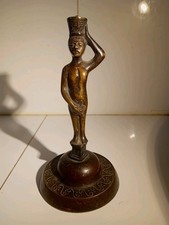 Ancien Élément Bougeoir Haute Époque Bronze Pour Pied De Lampe 