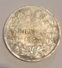 LOUIS PHILIPPE 5 FRANCS 1833 W