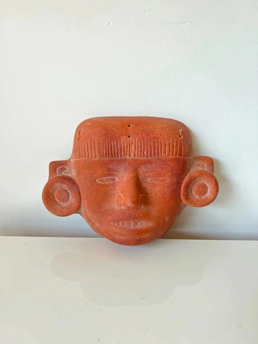 Masque mural terre cuite - en,