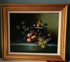 tableau nature morte signé Moreau une très belle peinture huile sur toile 