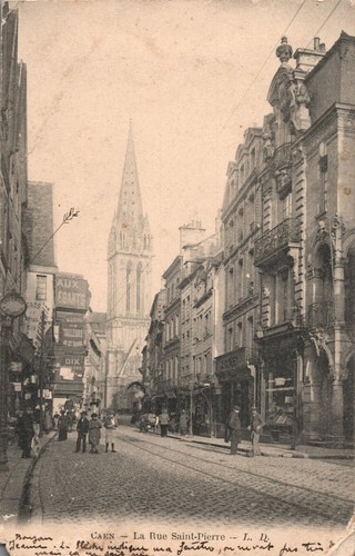 Cpa caen la rue - -,