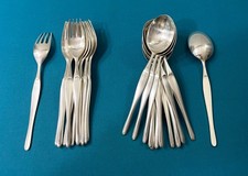 12 couverts a entremets CHRISTOFLE modèle DUO par TAPIO WIRKKALA métal argenté