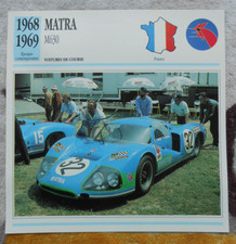 FICHE MATRA M 630  1968/1969 - EDITO SERVICE 1993 - TRES BON ETAT