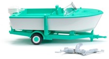 WIKING - Bateau a moteur couleur blanc et vert clair - 1/87 - WIK009503