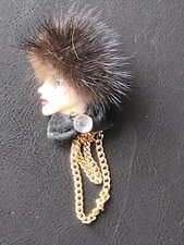 Vintage Broche Visage Femme