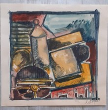 Aquarelle cubiste de  Louis LATAPIE (1891- 1972)  -pv624bis-