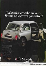 Publicité Papier - Voiture Austin Mini Mayfair de 1983