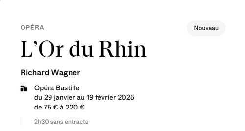 Billets pour opéra - billets, l'opéra