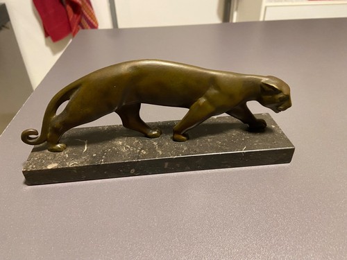 Panthère statuette bronze - statuette, en