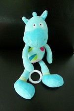 *. DOUDOU PELUCHE MUSICAL BAWI LE PETIT NOUVEAU CHEVAL BLEU VERT BLANC  NEUF*