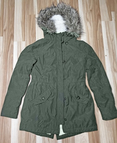 Hollister olive green parka - hollister,