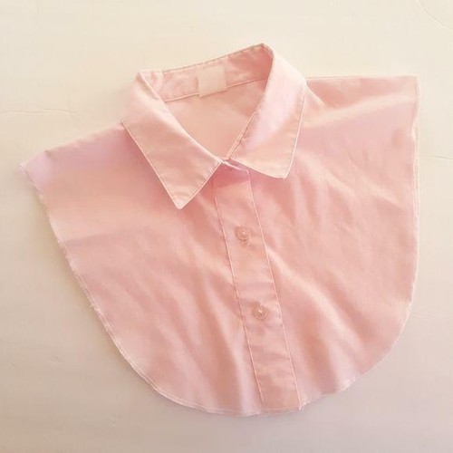 Pink faux shirt collar - pink,