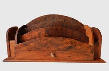 Ancien Range Courrier en Loupe d'Orme 1930 * Trieur Porte Lettres de Bureau