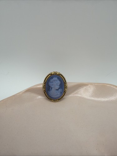 Broche camée bleue - camée,