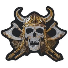 Viking Skull Horns Sew On Back