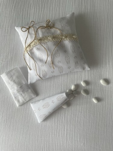 Coussin alliances lin - coussin,