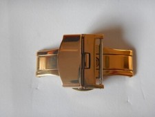 POUR BRACELET 20 mm BOUCLE DEPLOYANTE PAPILLON 18mm PLAQUEE OR JAUNE A POUSSOIRS