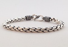 Bracelet En Argent Sterling 925 Braid Snake Weave 4Mm
