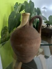 CRUCHE, PLONGEON ANCIEN, CERAMIQUE TERRE CUITE VERNISSEE JAUNE, ART POPULAIRE