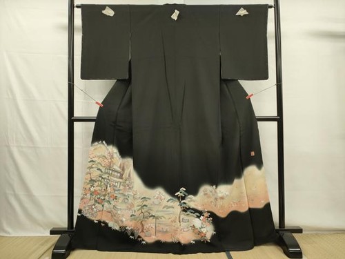 Kimono japonais noir tomesode