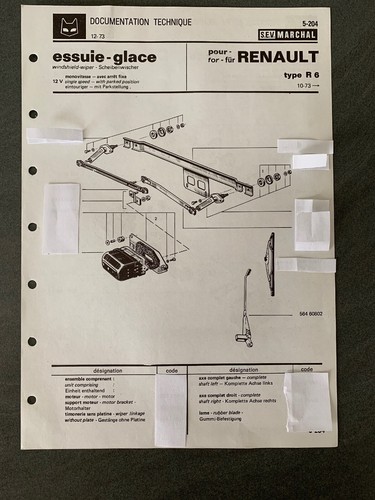 Fiche technique 1973 renault - technique,