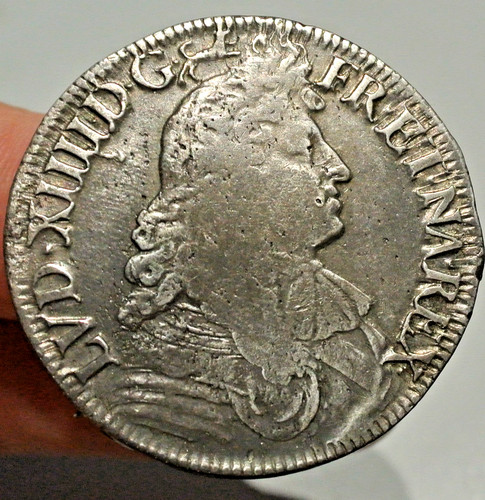 Louis xiv ar écu - louis, (1643-1715),