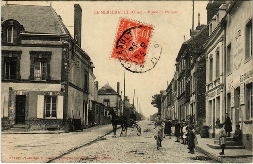 Cpa merlerault orne - le, route