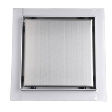 Q01 CANIVEAU DE DOUCHE EN INOX CARRE 20CM, STERFPUT DE DOUCHE, HAUTEUR AJUSTA...