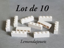 Lot de 10 Briques Lego 3010 Brick 1x4 White Blanc Brique 4x1 301001 Briques