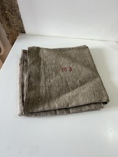 torchon ancien en chanvre monogramme MB collection Shabby Début XXeme Campagne A