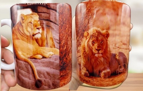 Mug lions animaux sauvages - animaux,