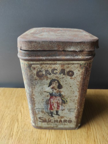 Ancienne boite tôle cacao - boite,