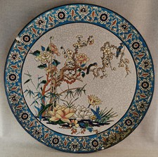 IMMENSE PLAT FAIENCE EMAUX