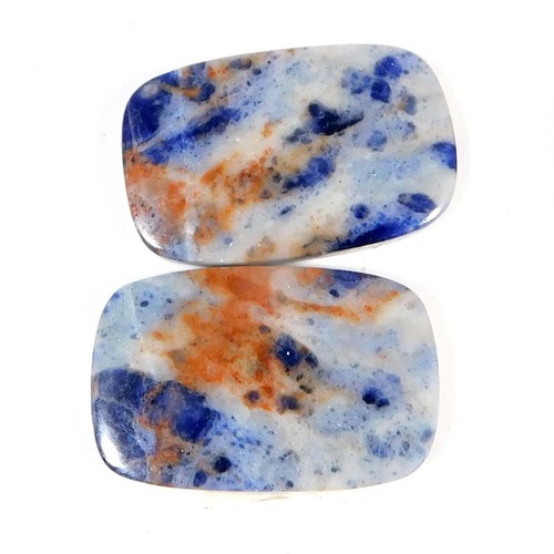 Paire cabochon coussin bleu - coussin,