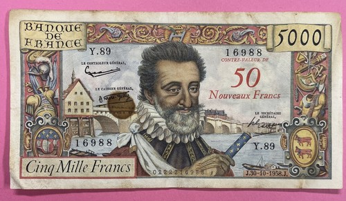 5000 francs henri etat - francs, iv