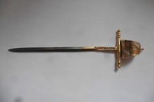 Coupe-papier ouvre-lettre épée en damasquin or de Tolède souvenir Espagne doré