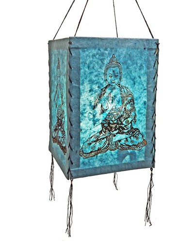 Abat jour bouddha turquoise - abat-jour, bouddha,