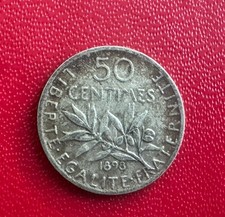 50 Centimes Semeuse Argent 1898 TB+/TTB